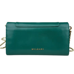 Pre-owned Bvlgari Green Serpenti Forever Chain Wallet wallet back view