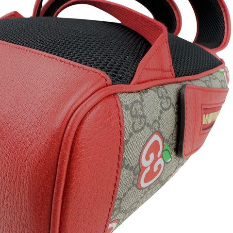 Gucci Beige/Red GG Supreme Canvas and Leather Small Backpack