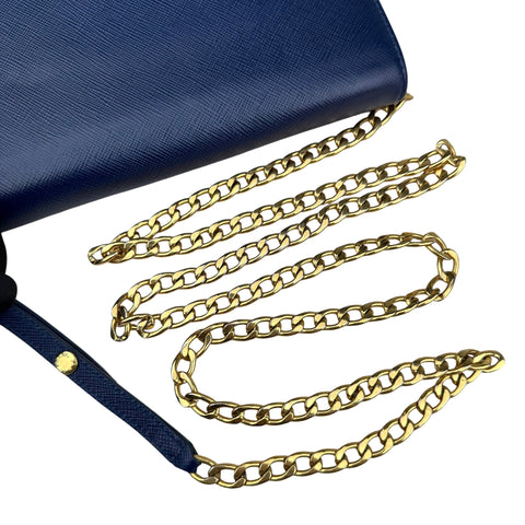 Prada Blue Saffiano Metal Shoulder Bag