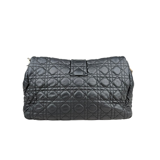 Dior Black Cannage Quilted Lambskin Large New Lock Flap Shoulder Bag