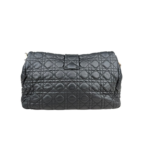 Dior Black Cannage Quilted Lambskin Large New Lock Flap Shoulder Bag