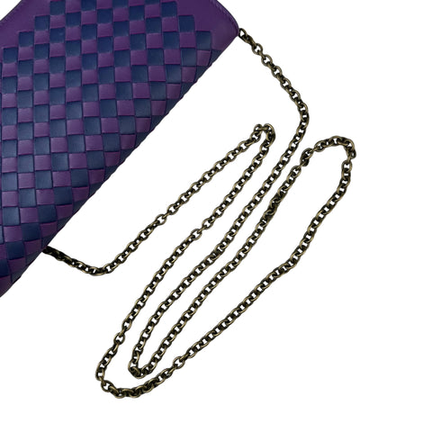 Bottega Veneta Monalisa Purple Atlantic Intrecciato Chain Wallet