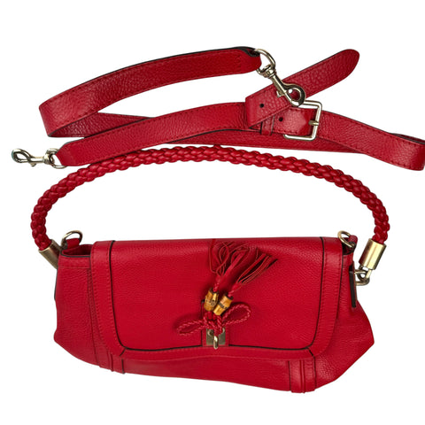 Gucci Leather Bella Shoulder Bag Red