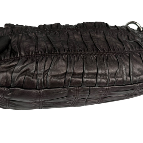 Prada Black Gaufre Leather Shoulder Bag