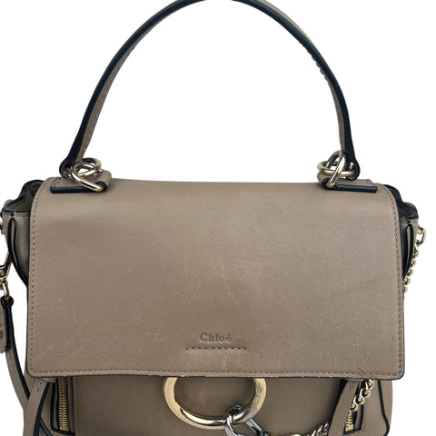 Chloé Faye model shoulder bag in grey leather Collector Square