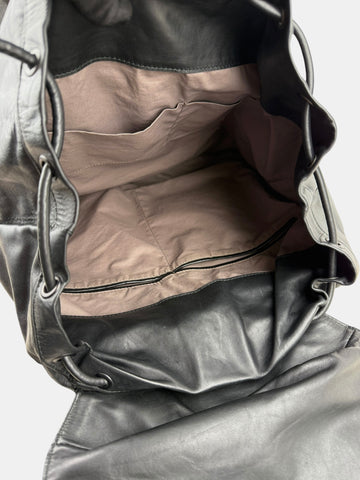 Bottega Veneta Intrecciato Leather Backpack Unisex - Black