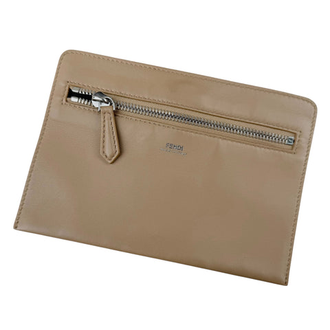 Fendi Beige gesteppte Dotcom-Schultertasche Braun