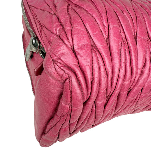 Miu Miu Pink Lambskin Leather Matelasse Shopping Bag