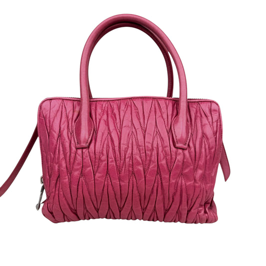 Miu Miu Pink Lambskin Leather Matelasse Shopping Bag