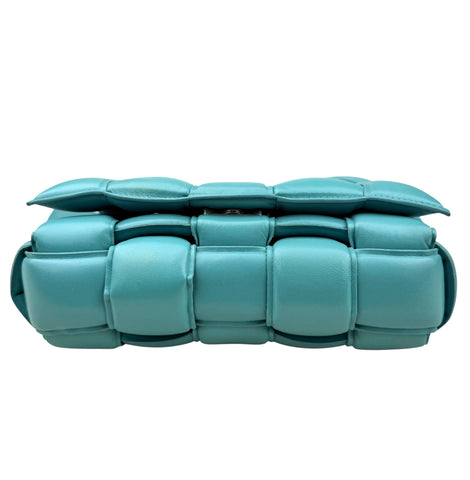 Bottega Veneta Turquoise Padded Leather Cassette Crossbody Bag Blue