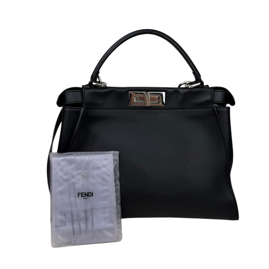 Fendi Peekaboo medium model shoulder bag in black leather