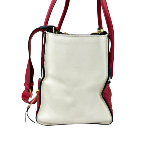 Miu Miu Biker Materasse Hand Bag Shoulder Bag Crossbody 2 way bag White/Red