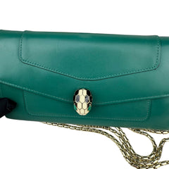 Pre-owned Bvlgari Green Serpenti Forever Chain Wallet wallet
