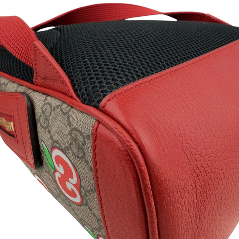 Gucci Beige/Red GG Supreme Canvas and Leather Small Backpack