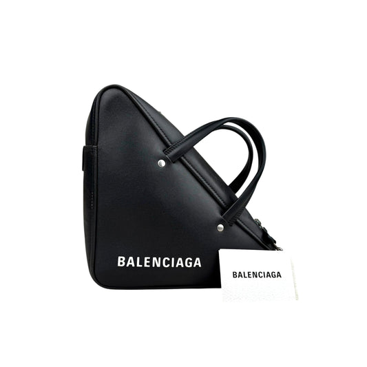 Balenciaga Triangle Leather Handbag with Logo