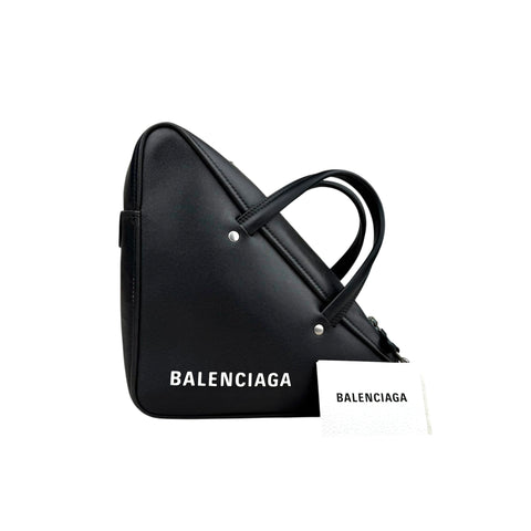 Balenciaga Triangle Leather Handbag with Logo