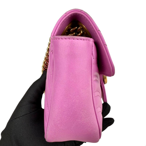 Gucci GG Marmont Medium Quilted Leather Shoulder Bag Pink