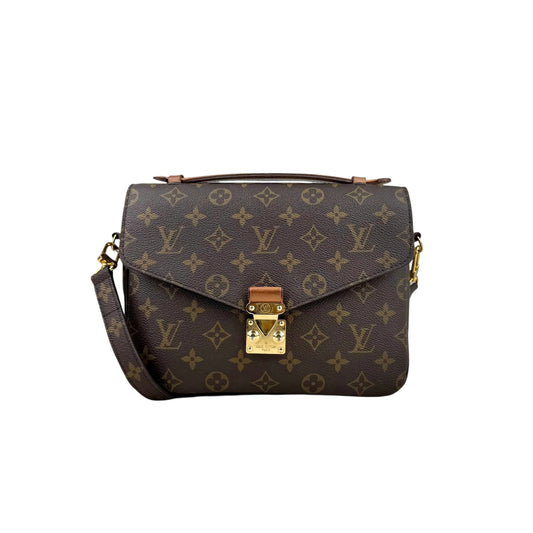 Louis Vuitton Pochette Métis Shoulder Bag Brown Canvas