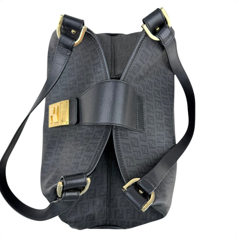 Fendi Black Zucca Coated Canvas Tote