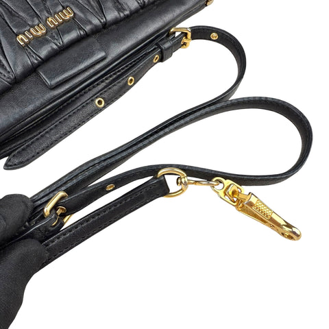 Miu Miu Black Matelasse Leather Crossbody Bag