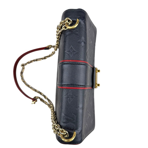 Louis Vuitton Monogram Empreinte Saint-Sulpice Chain Shoulder Bag Red Black
