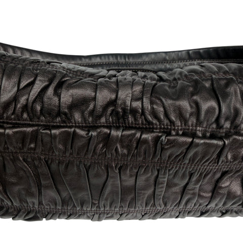 Prada Black Gaufre Leather Shoulder Bag