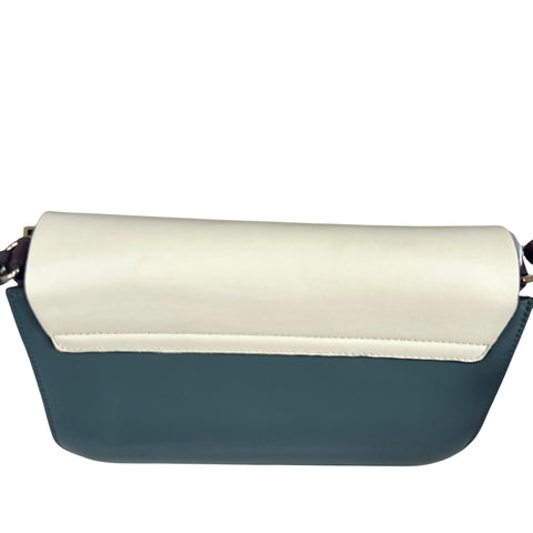 Chloé Chloe Faye Chain Suede Leather Gray Blue Crossbody Bag Grey