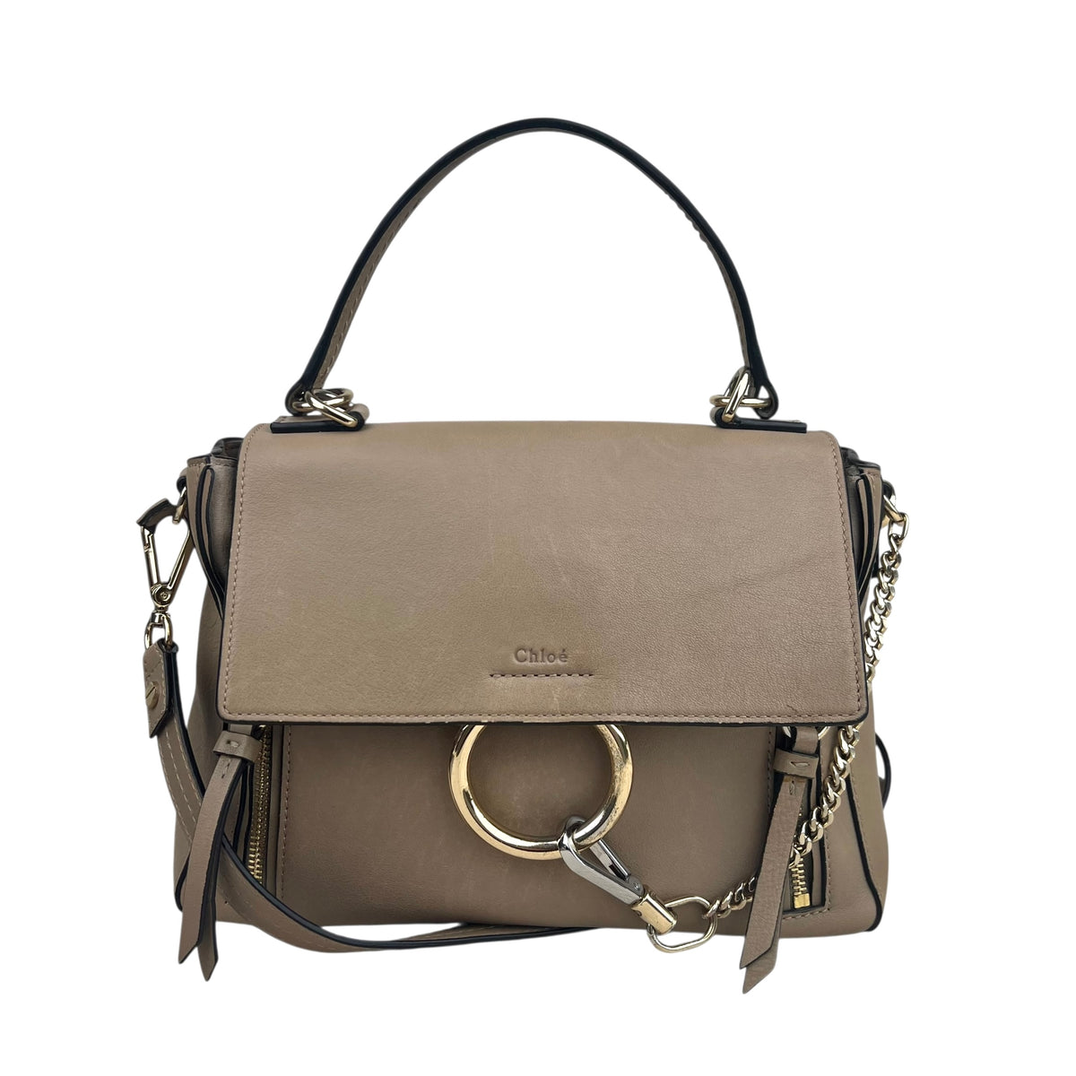 Chloé Faye model shoulder bag in grey leather Collector Square