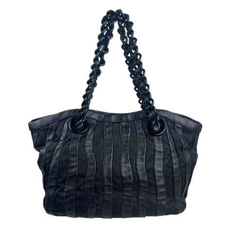 Prada Black Tessuto Nappa Waves Tote Bag