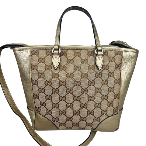 Gucci GG Canvas Tote Bag- Brown Satchel