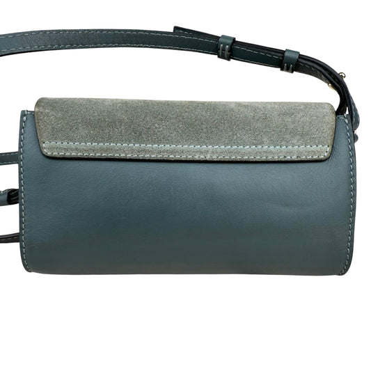 Chloe Blue Leather and Suede Mini Faye Crossbody Bag