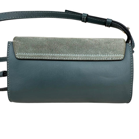 Chloe Blue Leather and Suede Mini Faye Crossbody Bag