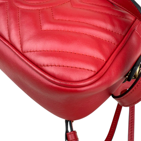 Gucci Red GG Marmont Matelasse Crossbody Bag