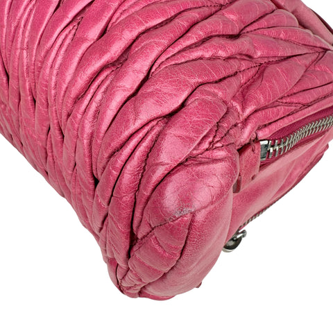 Miu Miu Pink Lambskin Leather Matelasse Shopping Bag