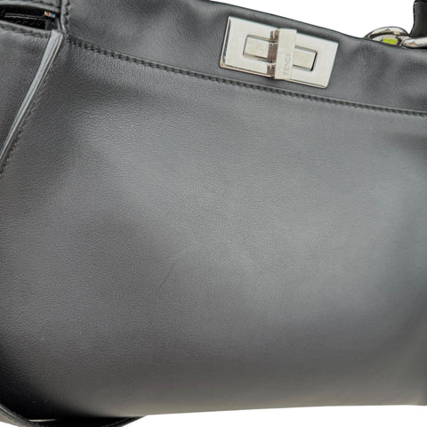 Fendi Peekaboo medium model shoulder bag in black leather