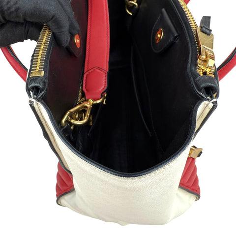 Miu Miu Biker Materasse Hand Bag Shoulder Bag Crossbody 2 way bag White/Red