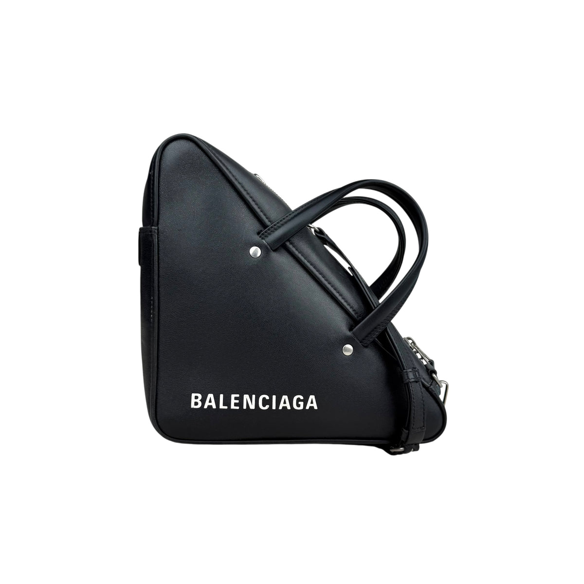 Balenciaga Triangle Leather Handbag with Logo