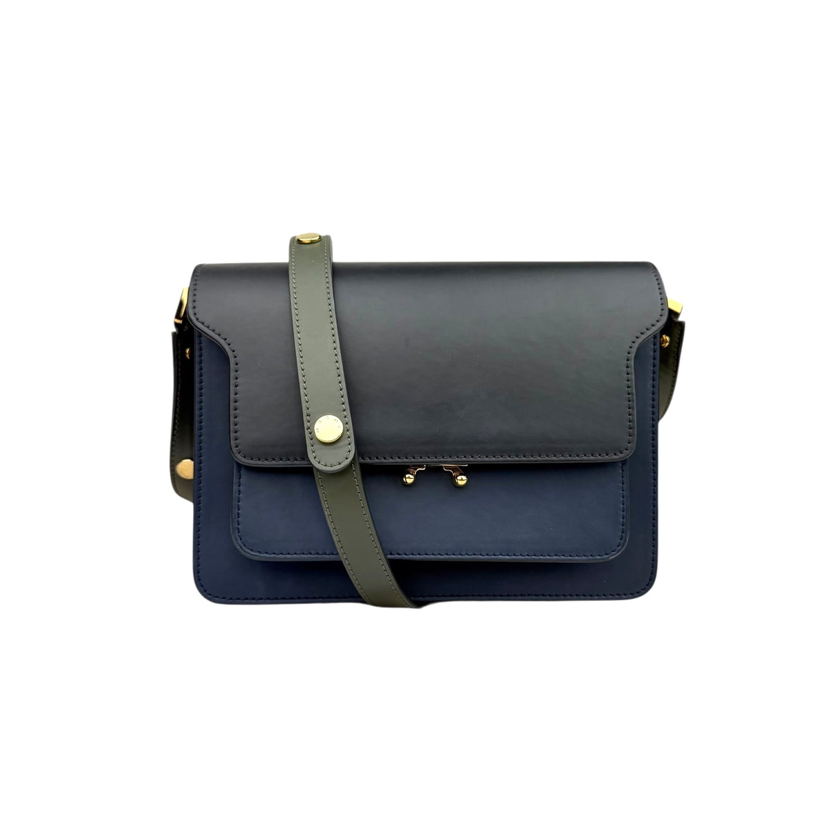 Marni Medium Colorblocked Leather Trunk Shoulder and Crossbody Bag
