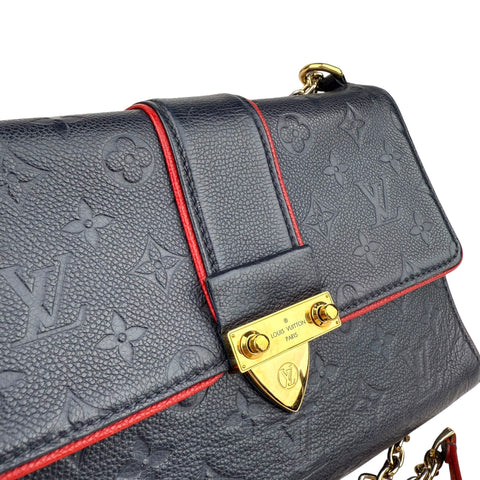 Louis Vuitton Monogram Empreinte Saint-Sulpice Chain Shoulder Bag Red Black