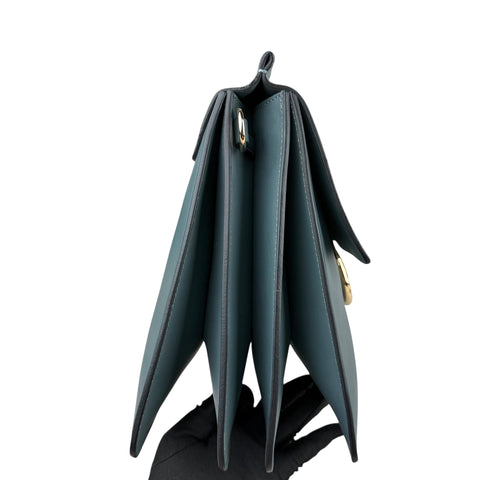 Chloe Blue Leather Suede Faye Medium Shoulder Bag