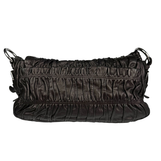 Prada Black Gaufre Leather Shoulder Bag
