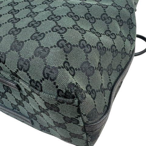 Gucci Green/Black GG Canvas Tote