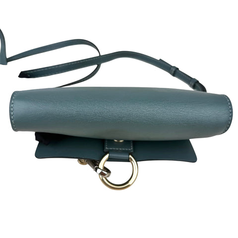 Chloe Blue Leather and Suede Mini Faye Crossbody Bag