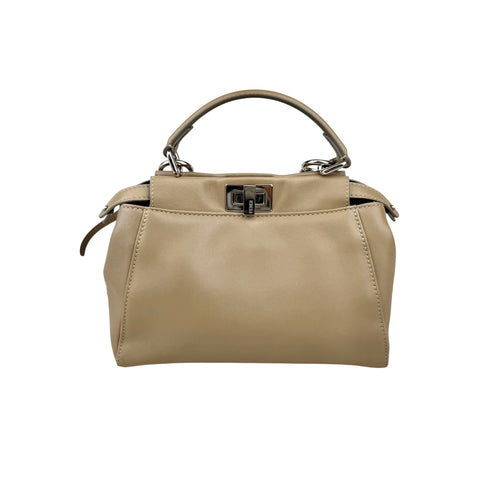 Fendi Peekaboo 2WAY Shoulder Bag Hand Bag Beige