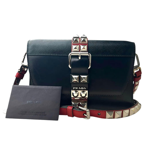 Prada Elektra Shoulder Bag Studded Leather Small