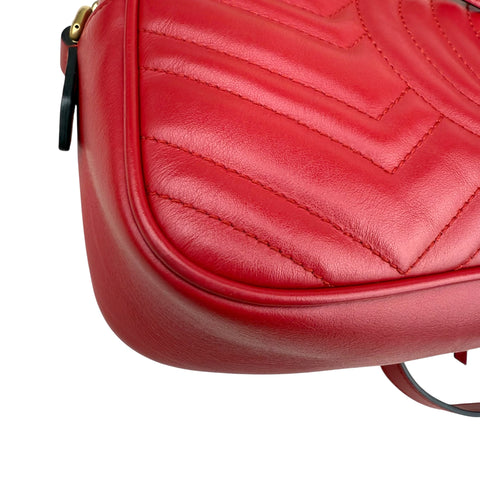 Gucci Red GG Marmont Matelasse Crossbody Bag