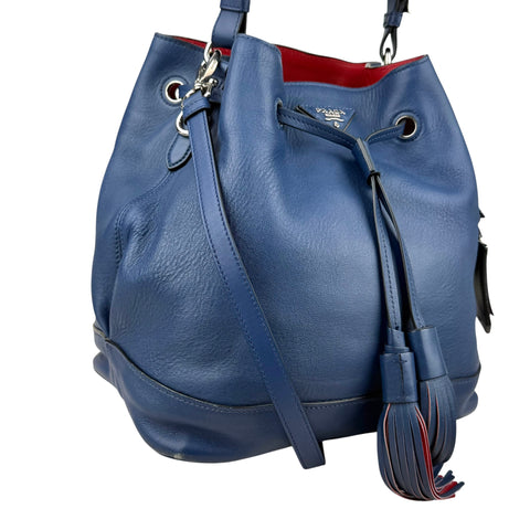 Prada Bags Bucket bags Prada Blue Calfskin Leather Bucket Bag