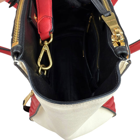 Miu Miu Biker Materasse Hand Bag Shoulder Bag Crossbody 2 way bag White/Red