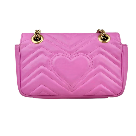 Gucci GG Marmont Medium Quilted Leather Shoulder Bag Pink