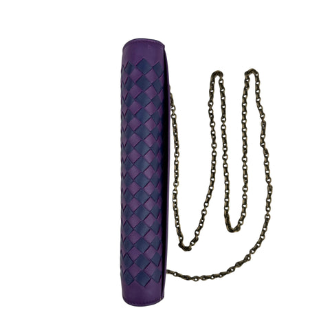 Bottega Veneta Monalisa Purple Atlantic Intrecciato Chain Wallet